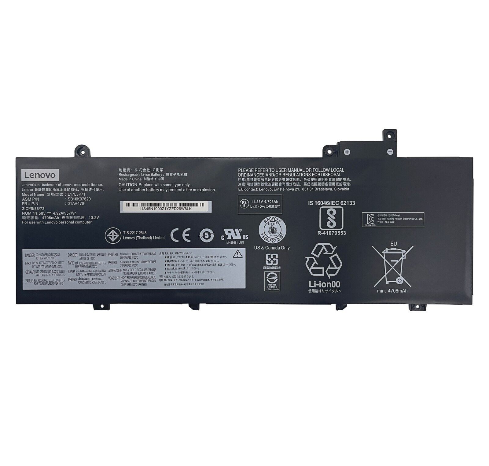 NEW Genuine OEM 57Wh 01AV478 01AV479 01AV480 Battery For Lenovo ThinkPad T480s