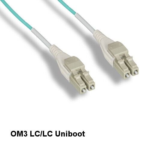 LOT10 Kentek 15m OM3 LC to LC 10Gb MultiMode Fiber Cable Uniboot 50/125 Duplex