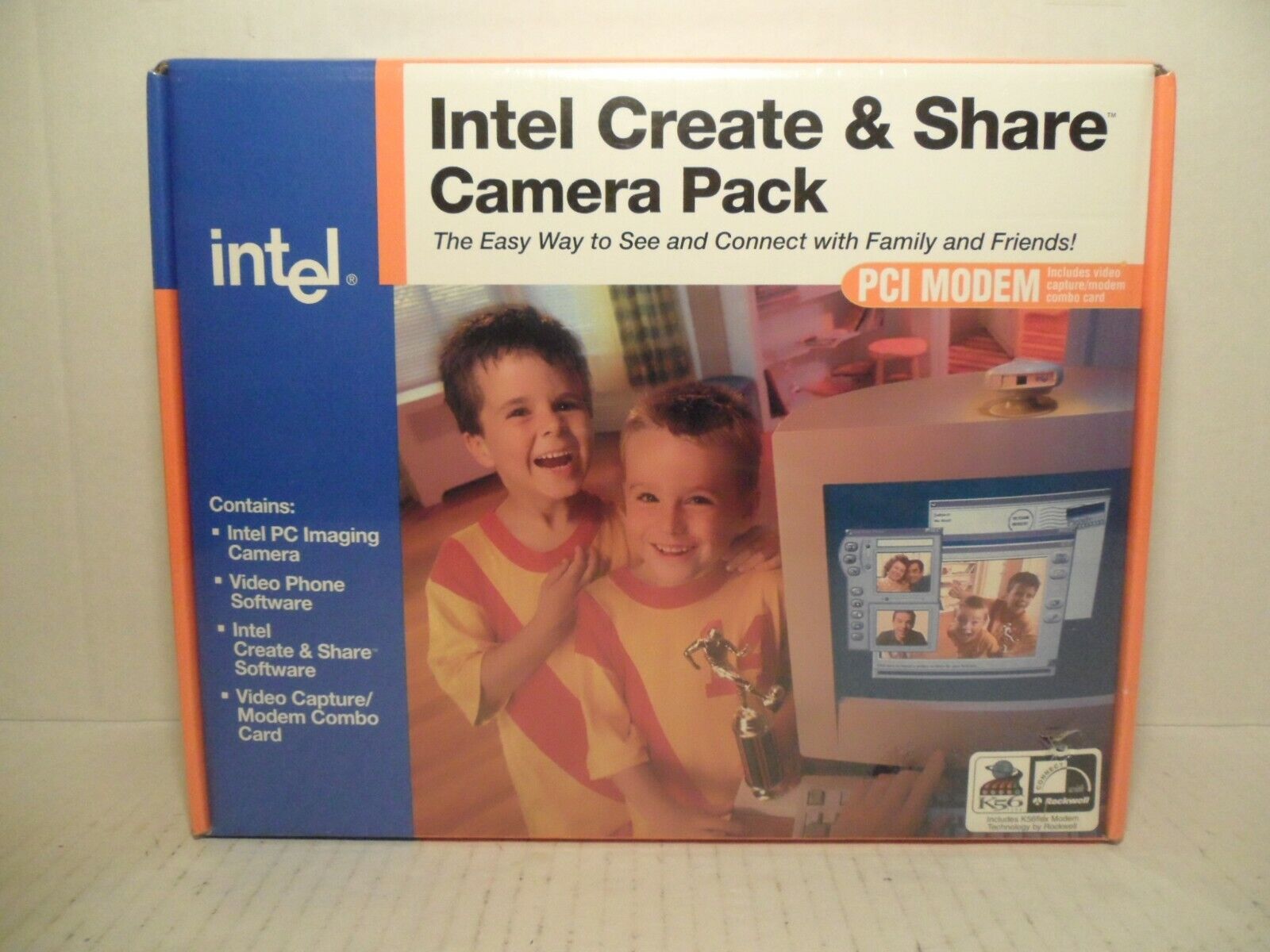 New 1997 Vintage Intel Create Share Camera Pack PCI Modem Video Capture Imaging
