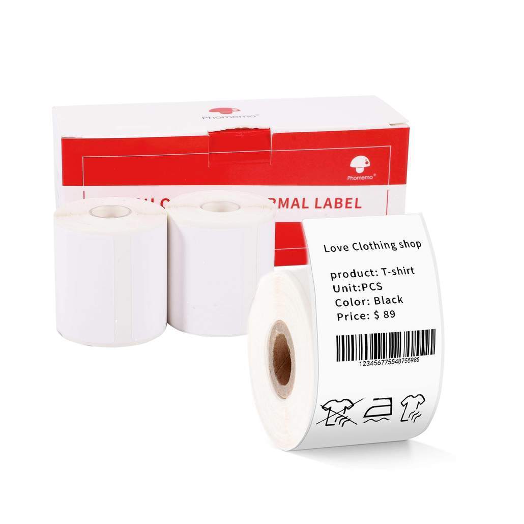 White Square Sticker Label Self-Adhesive Tag Paper for Phomemo M110/M200 Printer