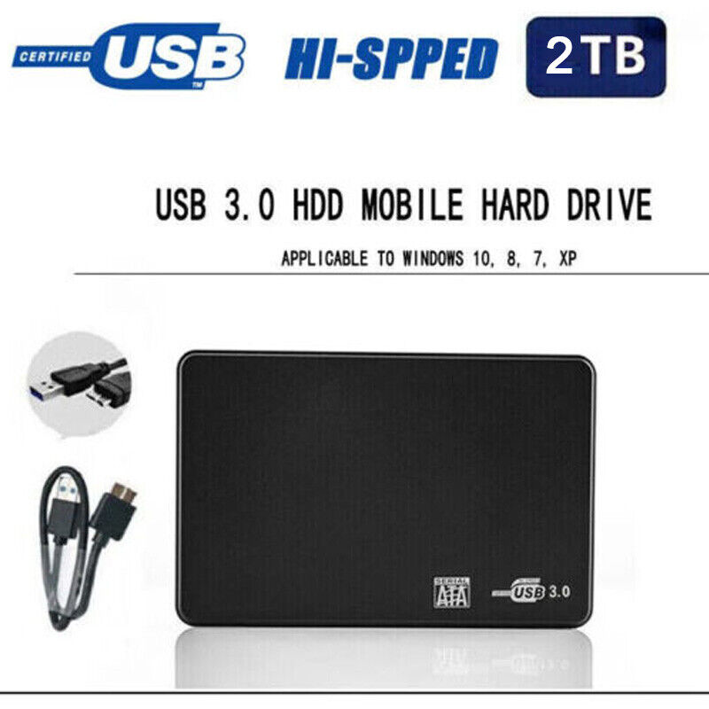 External Hard Drive 2TB Portable SSD External Solid State Drive USB 3.0 for PC