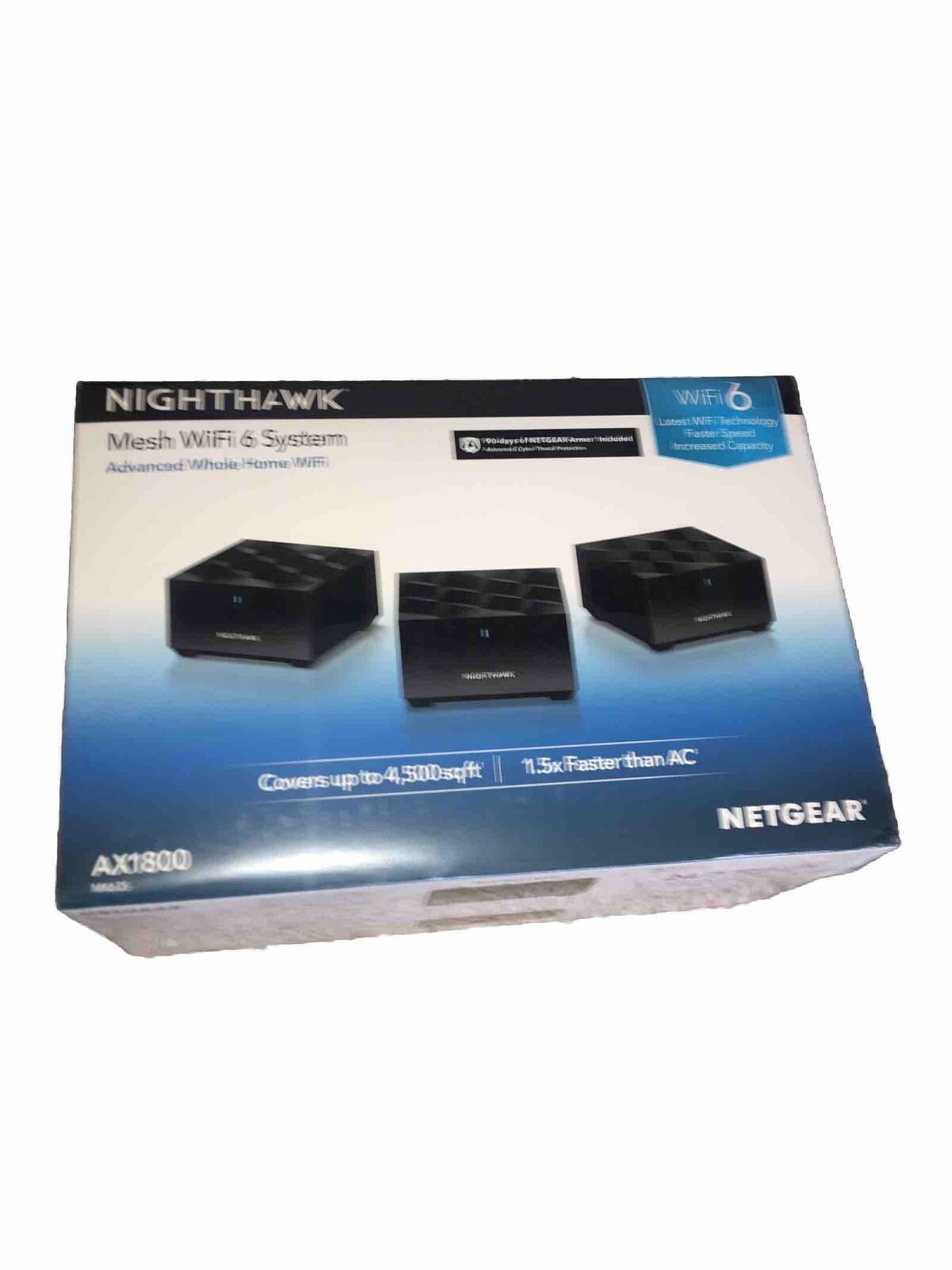 NETGEAR MK63S100NAS Nighthawk  Mesh WiFi 6 System AX 1800 NEW  Factory Sealed 
