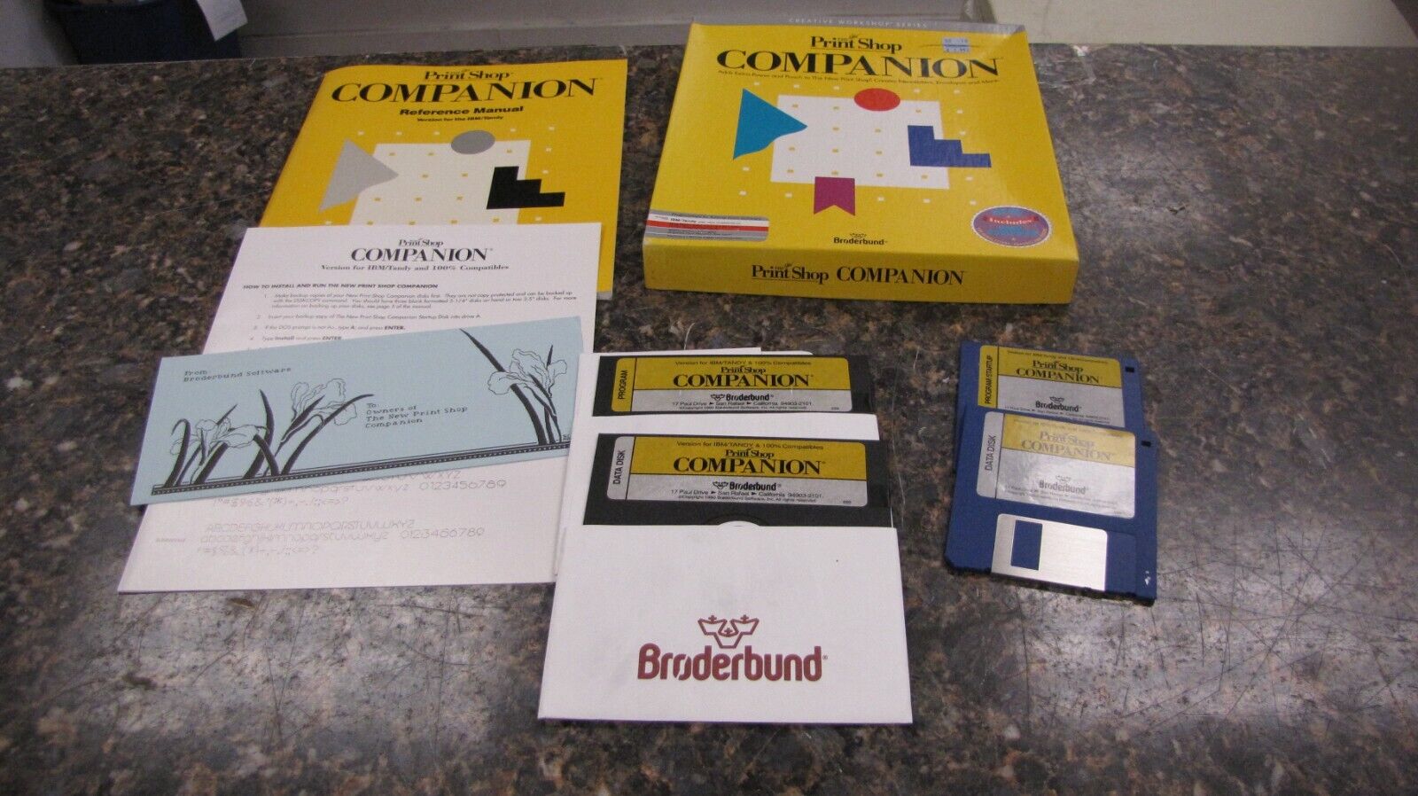 Vintage The New Print Shop Companion by Broderbund for IBM and Tandy