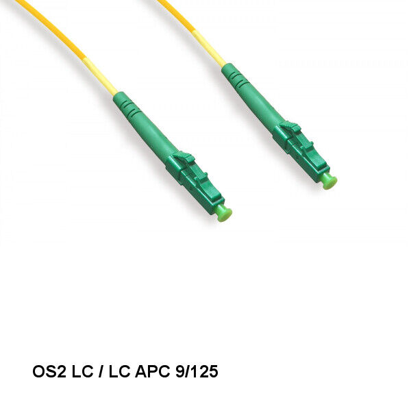[10X] 2 Meter LC/LC APC OS2 9 /125 Simplex Single-Mode Fiber Optic Cable OFNR