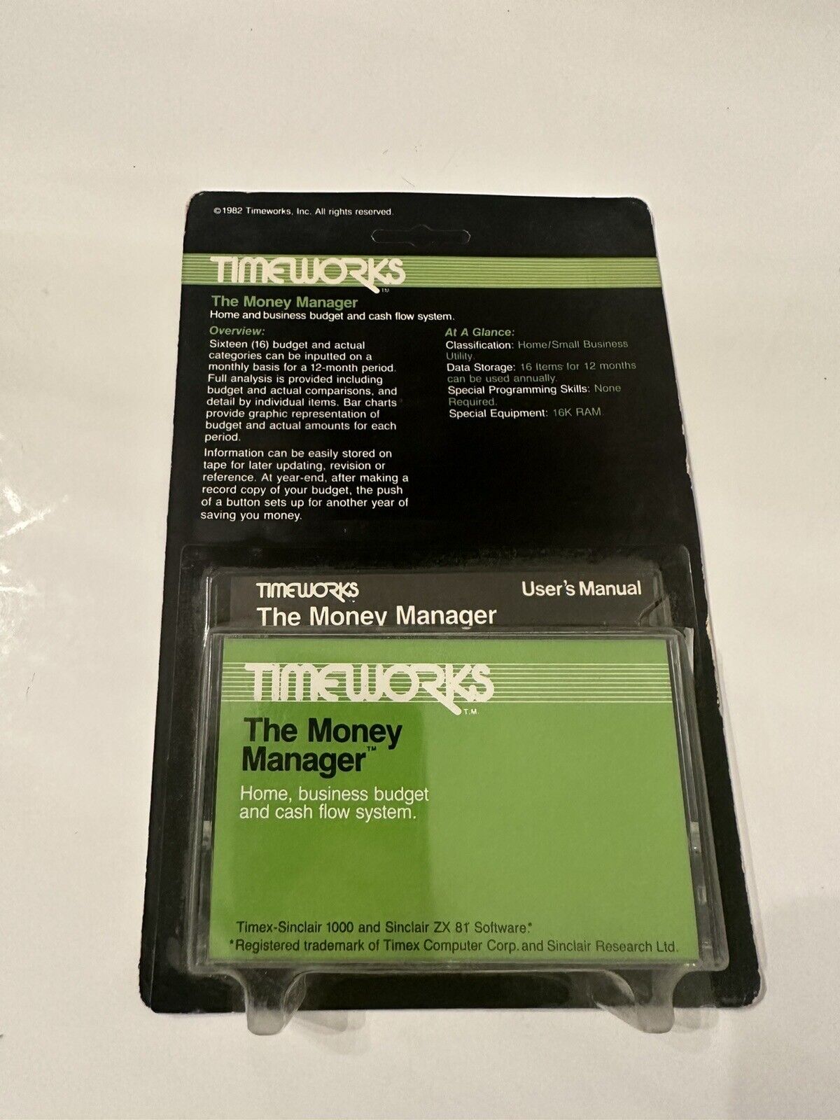 VINTAGE Timeworks Timex-Sinclair 1K/ZX81 The Money Manager 16K RAM NEW OLD STOCK