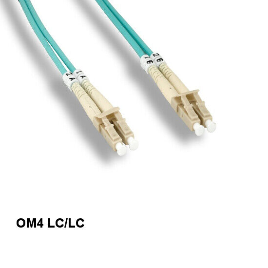 Kentek 1 Meter OM4 50/125 Aqua Fiber Optic Cable LC/LC Multi-Mode Duplex 10Gb