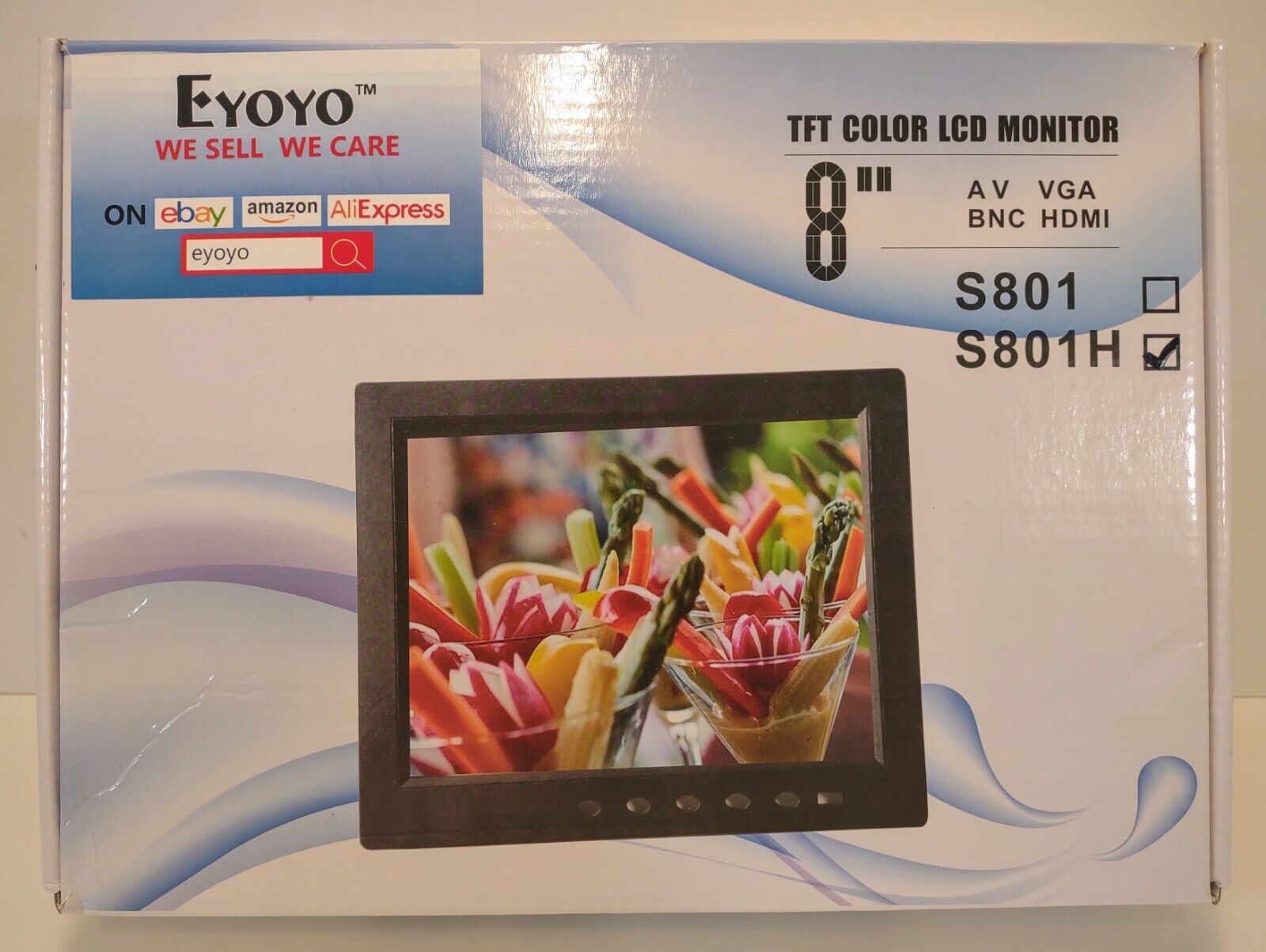 Eyoyo 8 Inch TFT Color LCD Monitor S801H HDMI VGA BNC AV