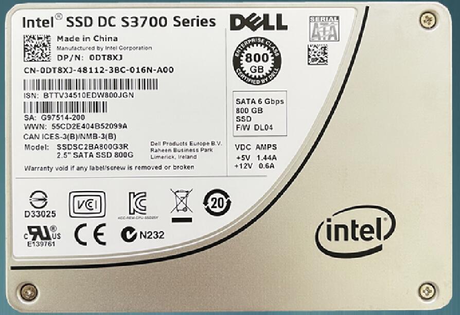 800GB Intel SSD SSDSC2BA800G3R S3700 Series Solid State Drive dell 0DT8XJ DL04
