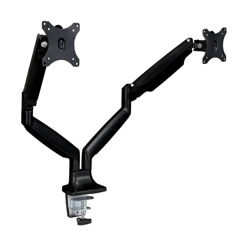 Mount-It Dual Monitor Full Motion Mount with Gas Spring Arms (Black)