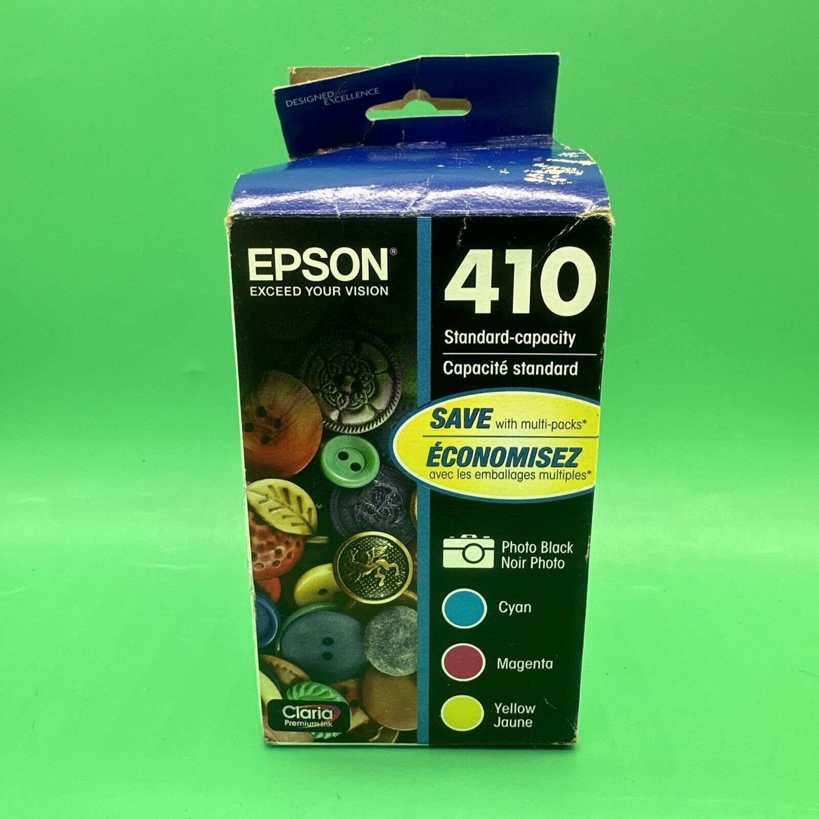 Epson 410 Photo Black Tri Color Ink Cartridge Genuine OEM Open Box 3/23