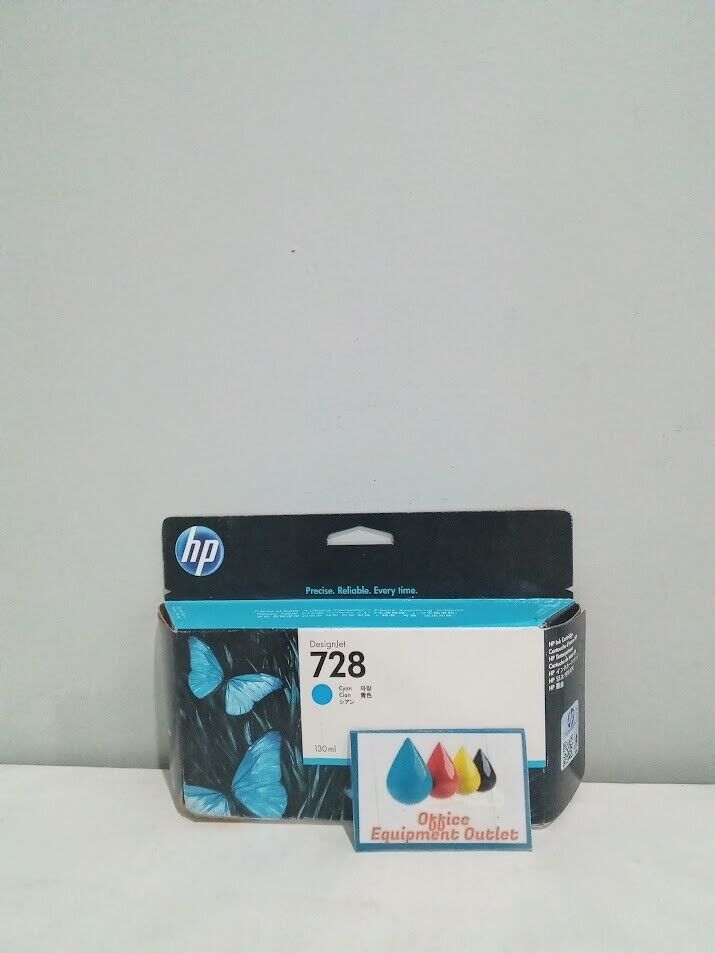 HP 728 130-ml Cyan DesignJet Ink Cartridge, F9J67A Exp 2020