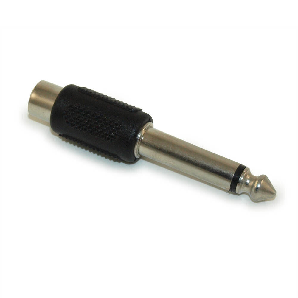 1/4inch Mono Jack (Male) to RCA (Female) Adapter  Nickel Plated