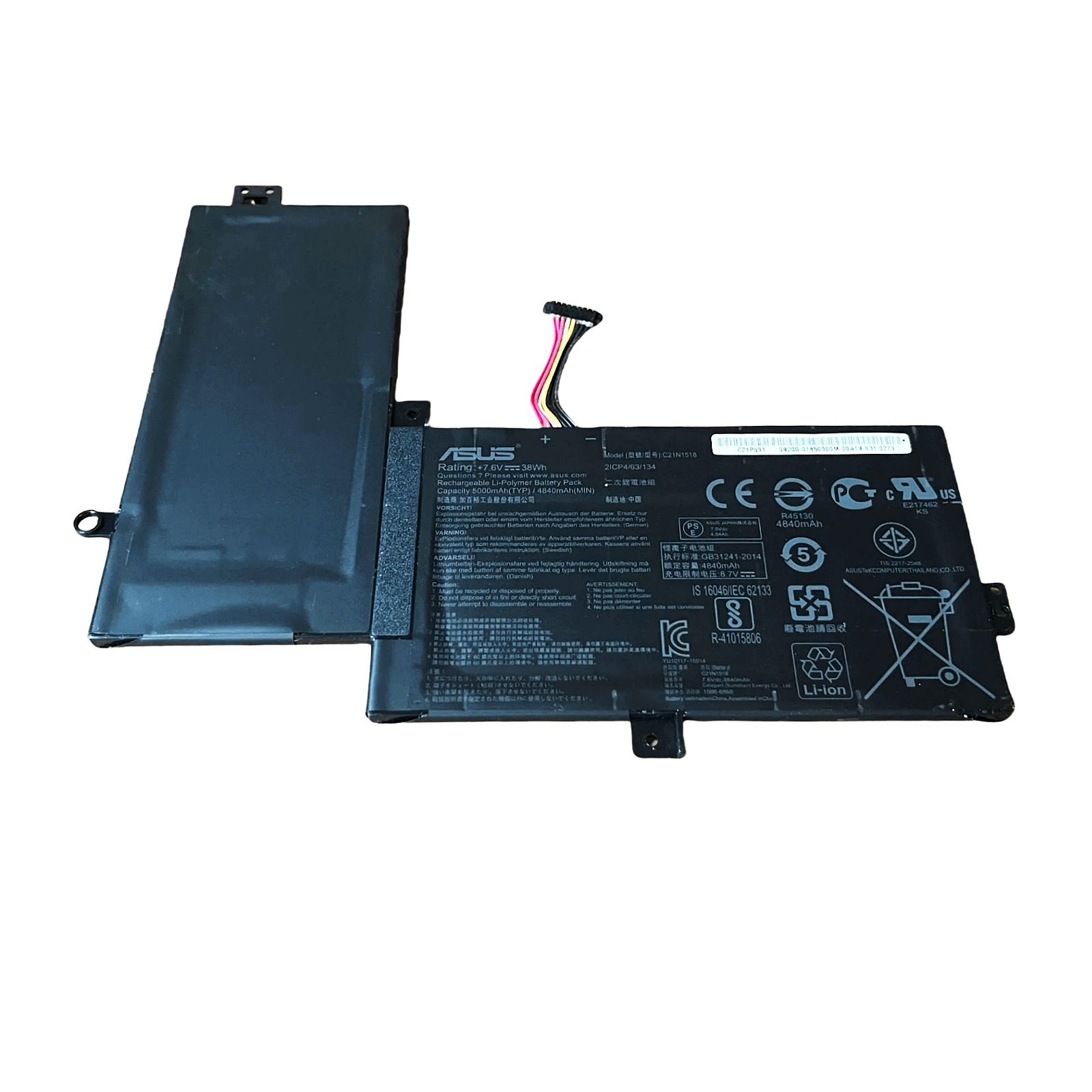 New Genuine C21N1518 38WH 7.6V Laptop Battery for Asus VivoBook Flip TP501UB