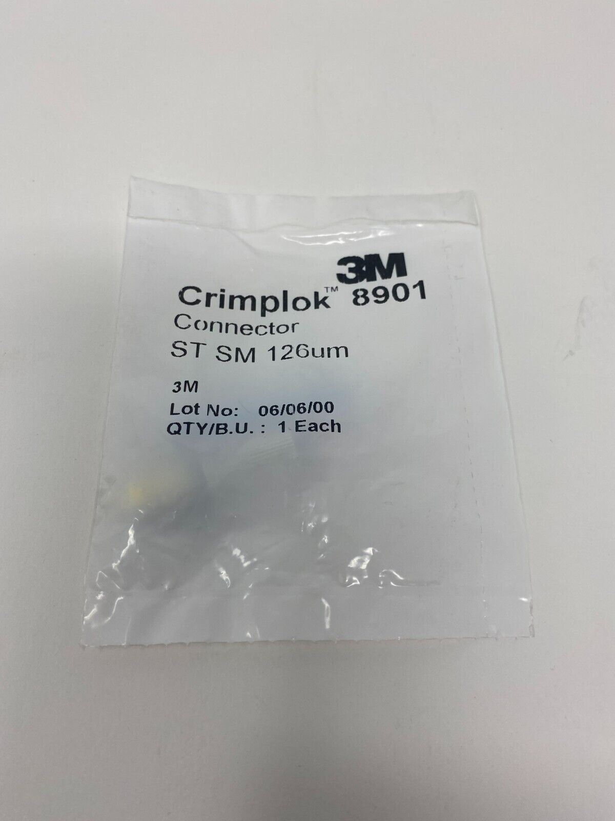 3M #8901 Crimplok Jacketed Connector, ST Single mode Fiber Connector 9 Pack