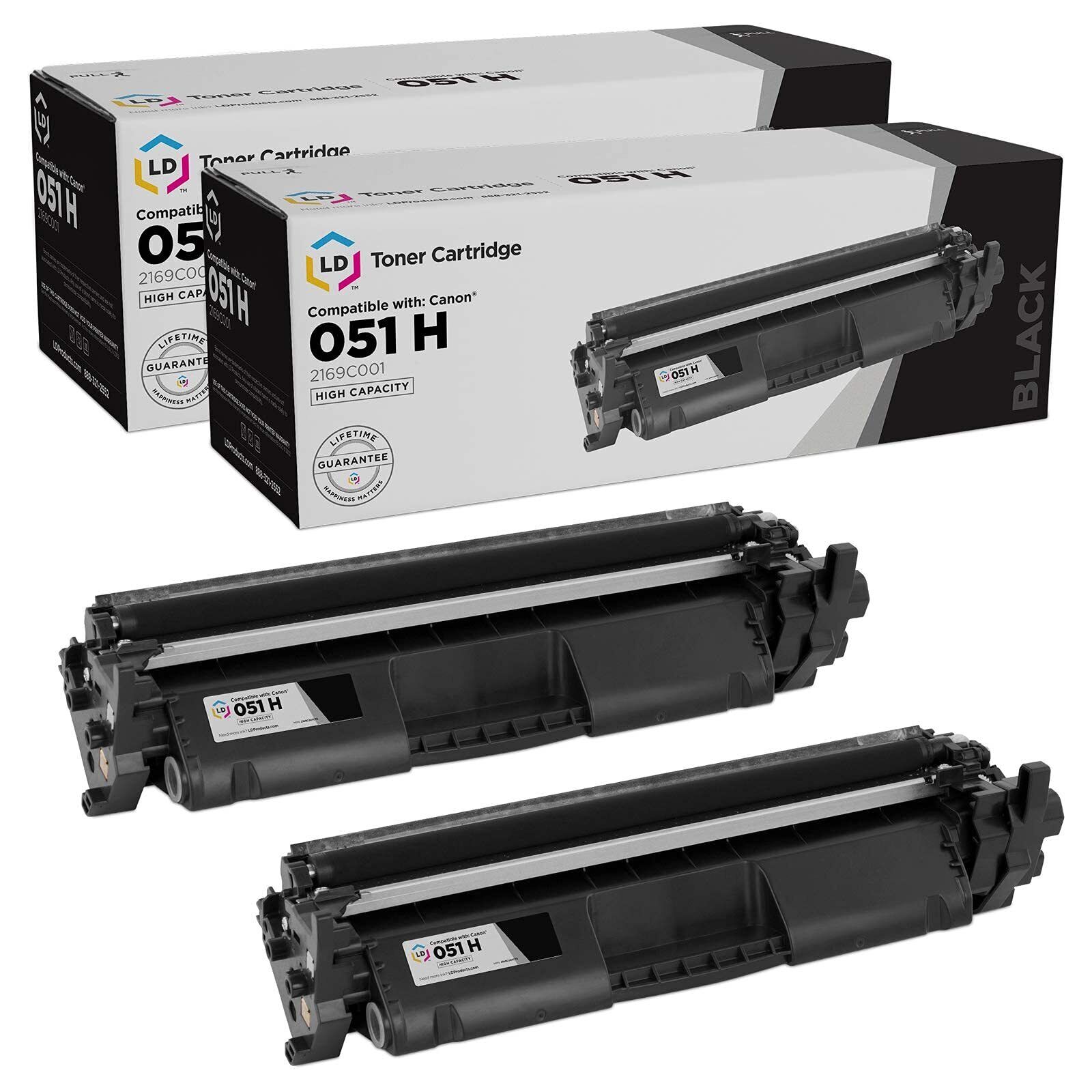 LD Compatible Replacement for Canon 051H HY Black Toner 2PK for use in LBP162dw