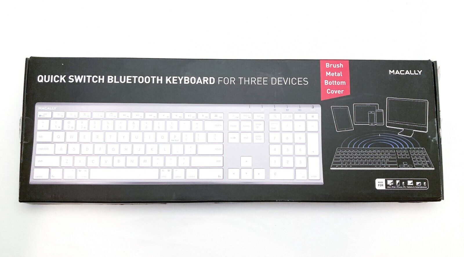 Macally Wireless Bluetooth Keyboard with Numeric Keypad *Please Read*