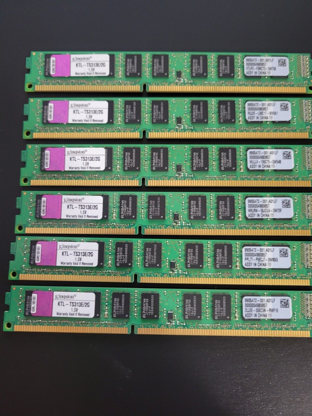 KINGSTON 12GB (6X2GB) 1.5V COMPUTER RAM MEMORY KTL-TS313E/2G