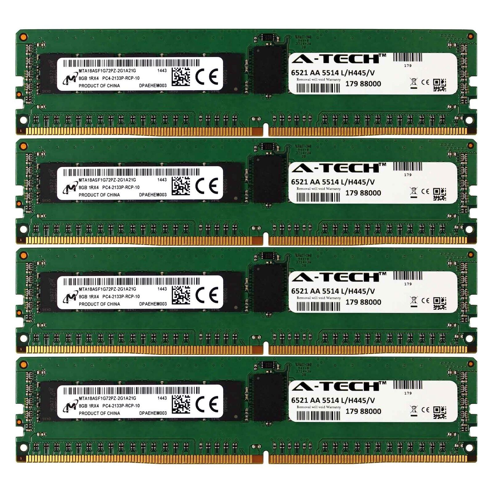 PC4-17000 Micron 32GB Kit 4x 8GB Lenovo ThinkServer TD350 4X70F28589 Memory RAM