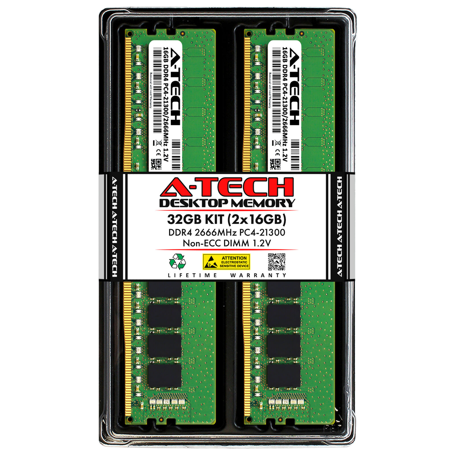 32GB 2x16GB DDR4-2666 ASRock X470D4U C236M WS B150M Pro4 B365M-ITX/ac Memory RAM