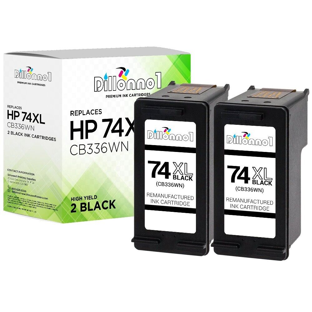 2PK HP 74XL Ink for HP Photosmart C5225 C5240 C5250 C5280 C5290 C5500 C5540