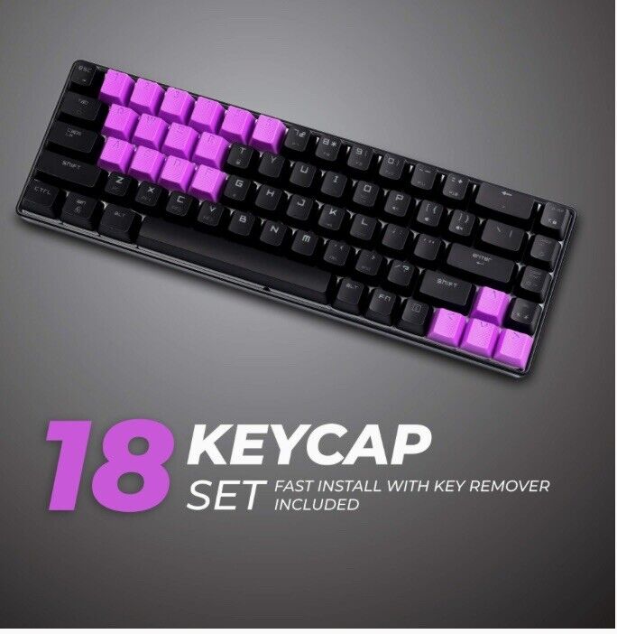 Vulture Rubber Keycaps Cherry MX Double Shot Backlit-18 keycaps with Key Puller