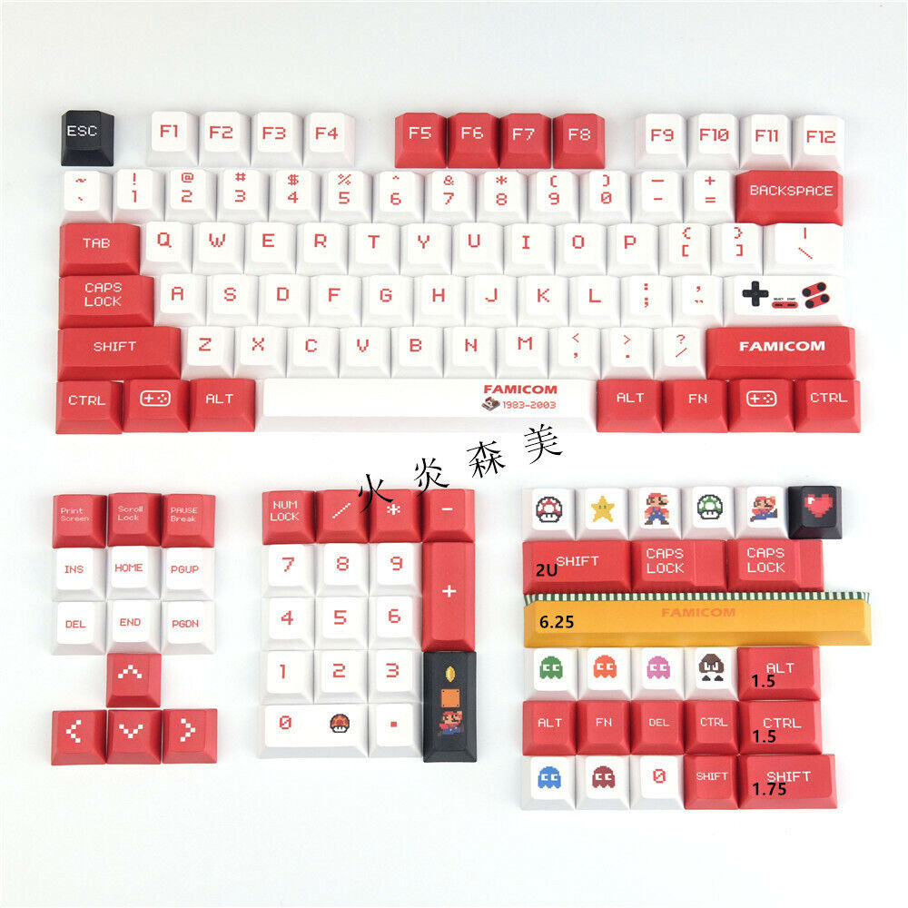Cute Game Mario Theme Keycaps 1 Set PBT Cherry MX For 60/64/84/96/104 Keyboard