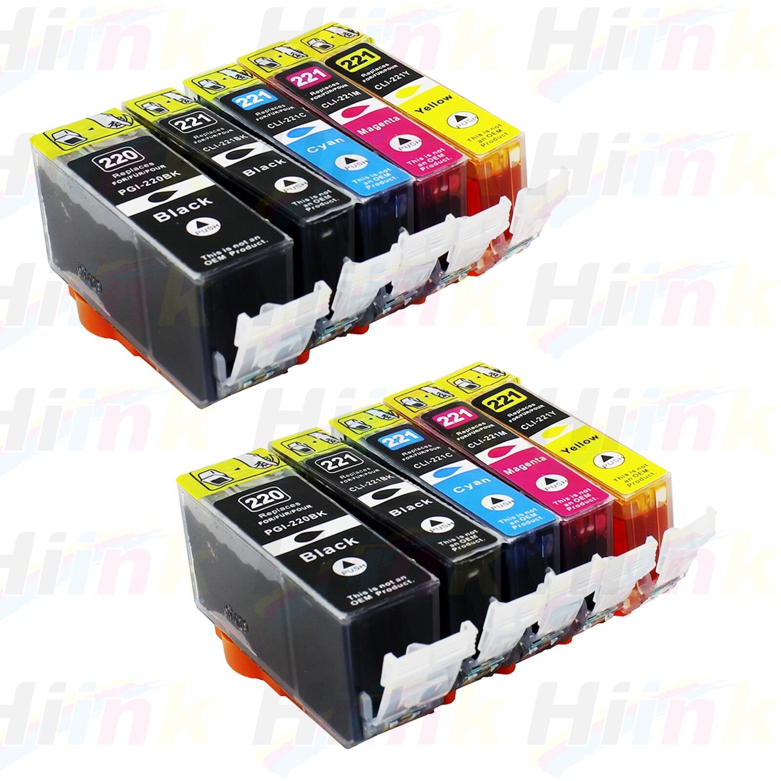 10Pk PGI220 CLI221 Ink for Canon Printer Pixma MX860 MX870 MP560 Printers