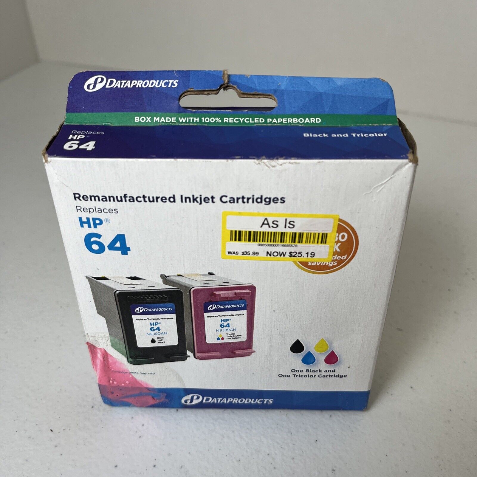 Dataproducts Black/Tri-Color 2-Pack Standard Ink Cartridges HP 64 Compatible