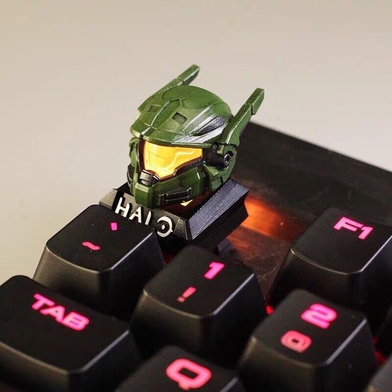 NEW Halo Infinite Helmet Artisan Keycap RGB for Mechanical Keyboards Limited