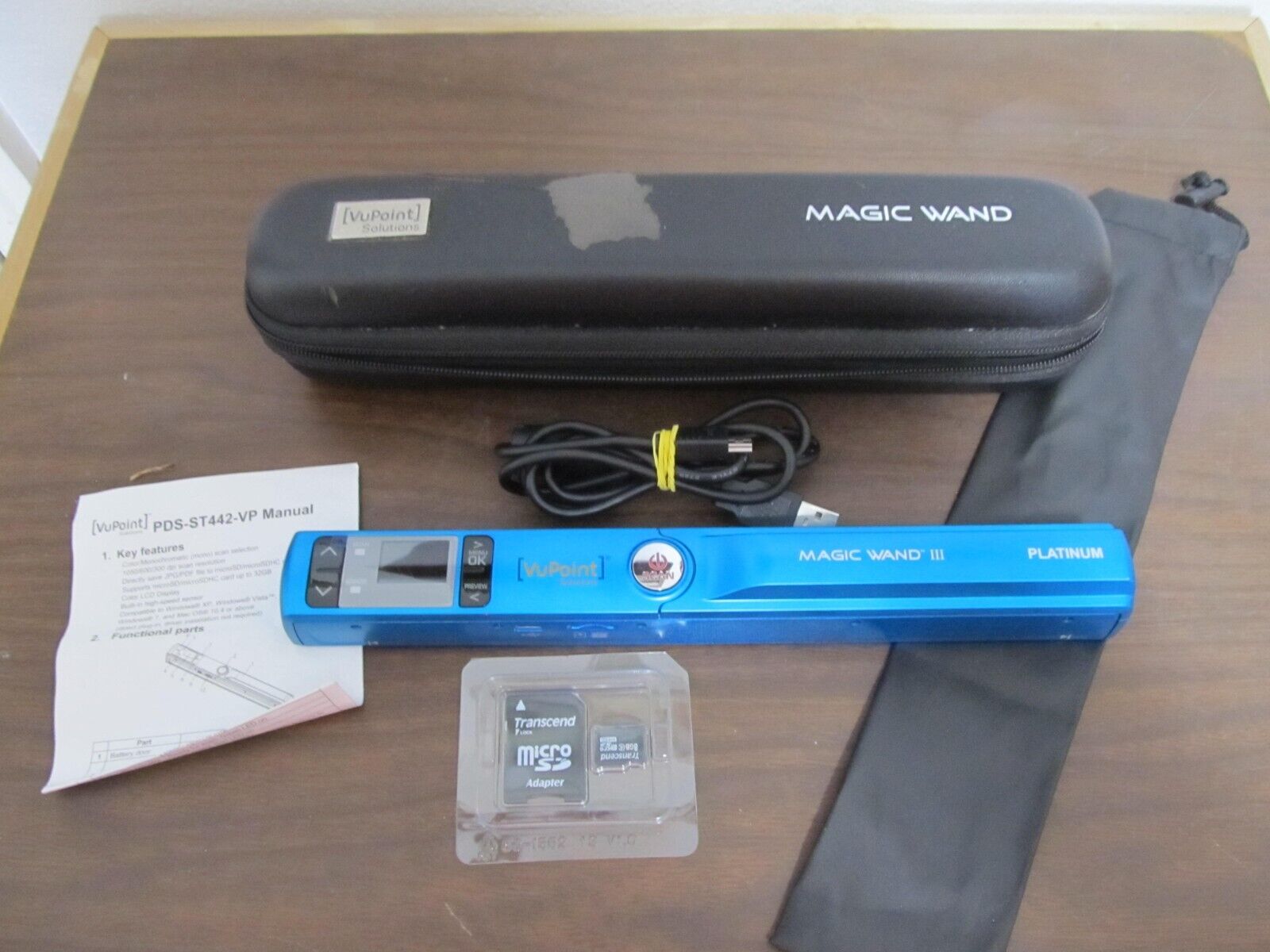 Vupoint Solutions Magic Wand Portable Scanner With Color LCD Display - Blue