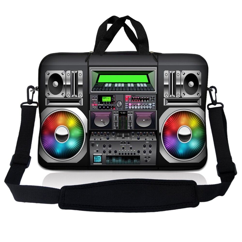 14 Inch Laptop Bag Sleeve Carry Case w/ Shoulder Strap Macbook Acer Music RGB