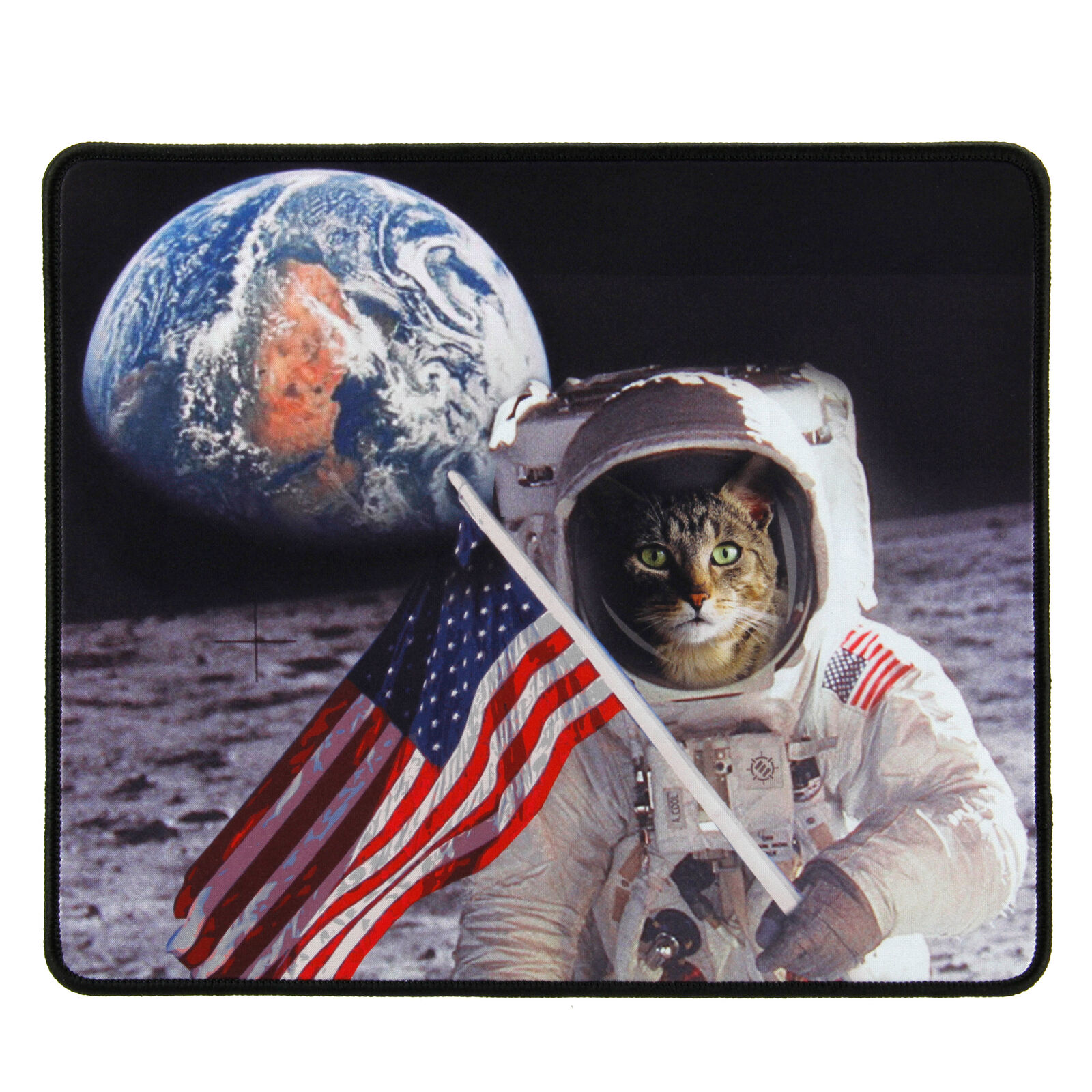 ENHANCE XL Funny Large Cat Gaming Mouse Pad with Patriotic Cat Astronaut