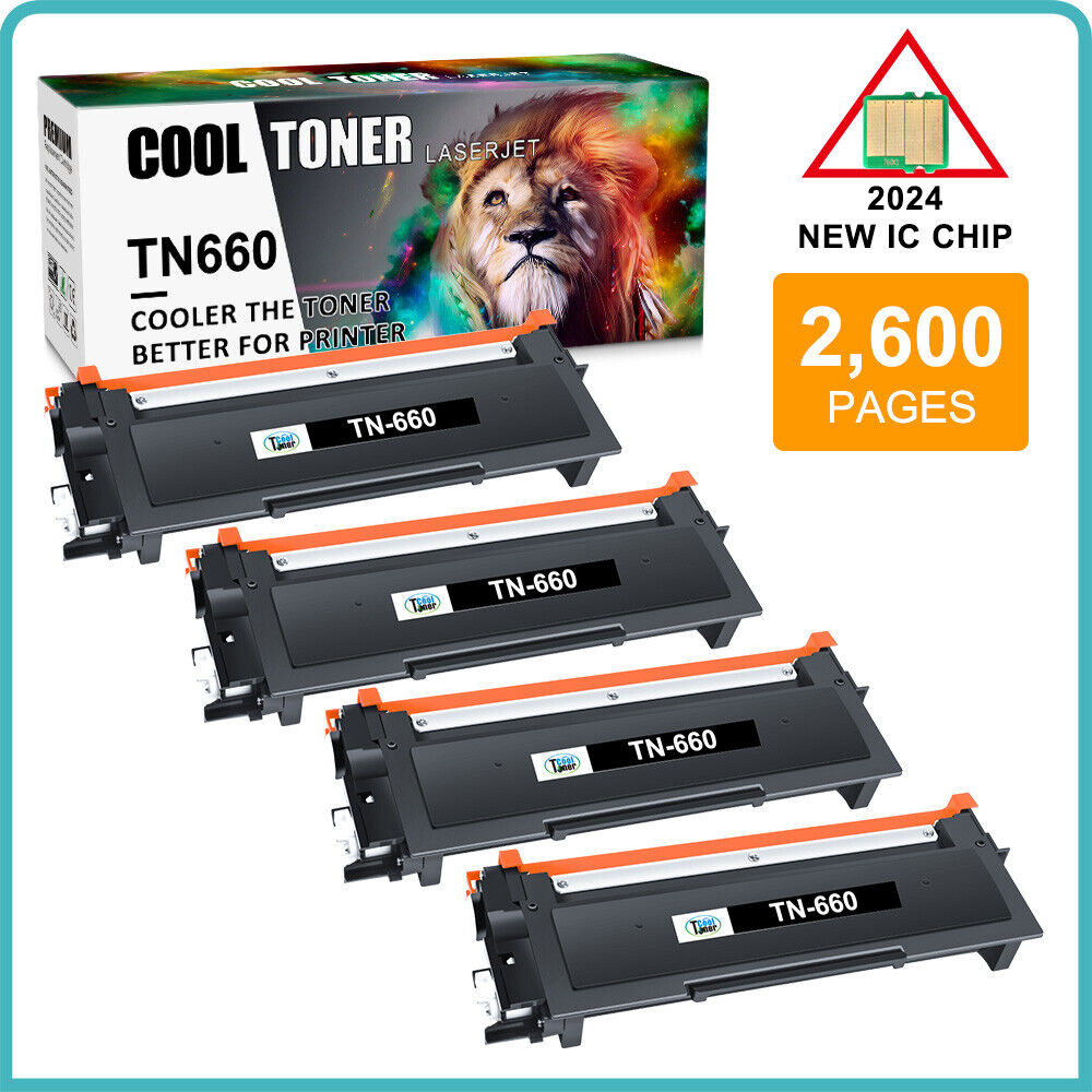4PK HY TN660 Toner Cartridge For Brother MFC-L2700DW HL-L2300D DCP-L2540DW TN630