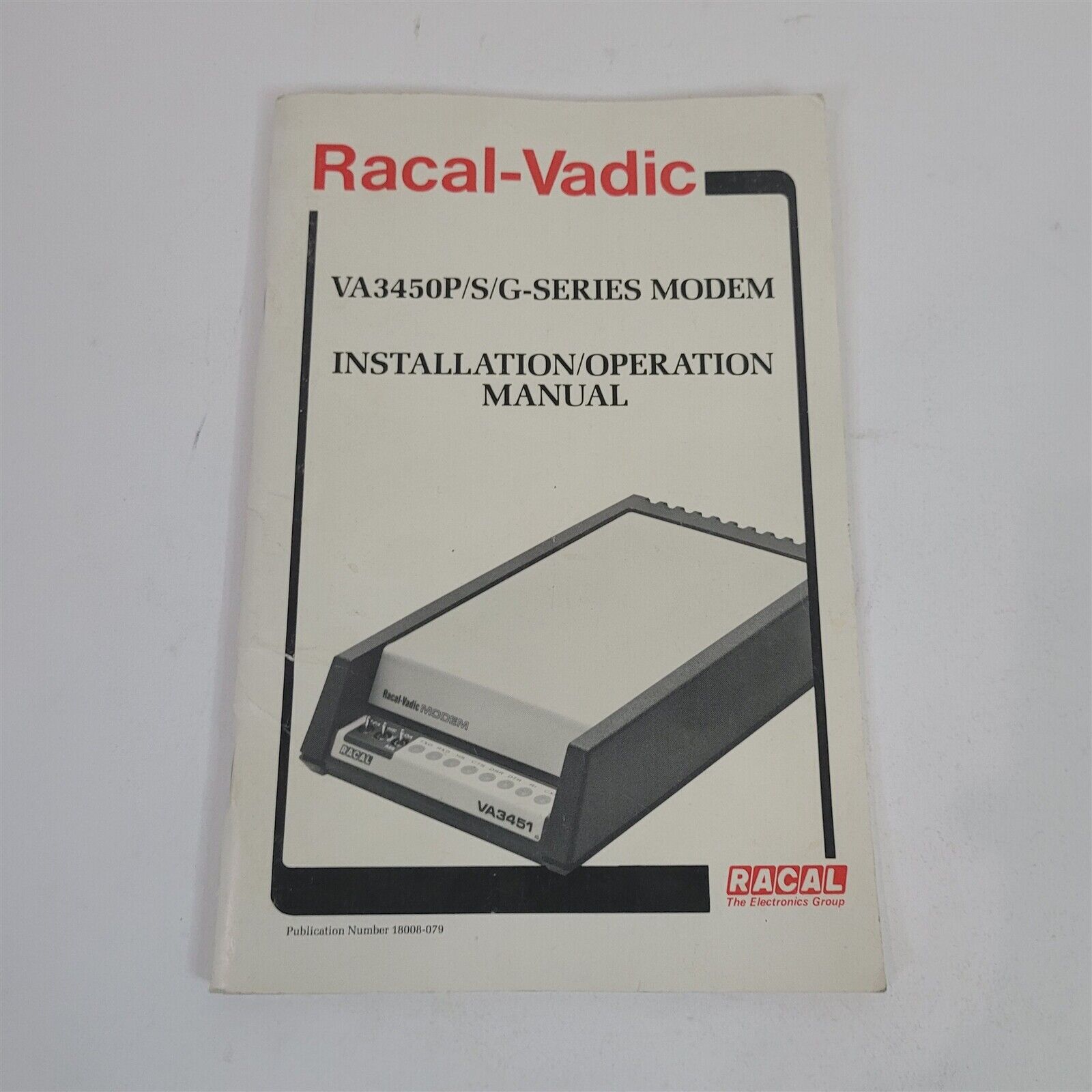 Vintage 1982 Original Racal-Vadic VA3450P/S/G-Series Modem Operation Manual