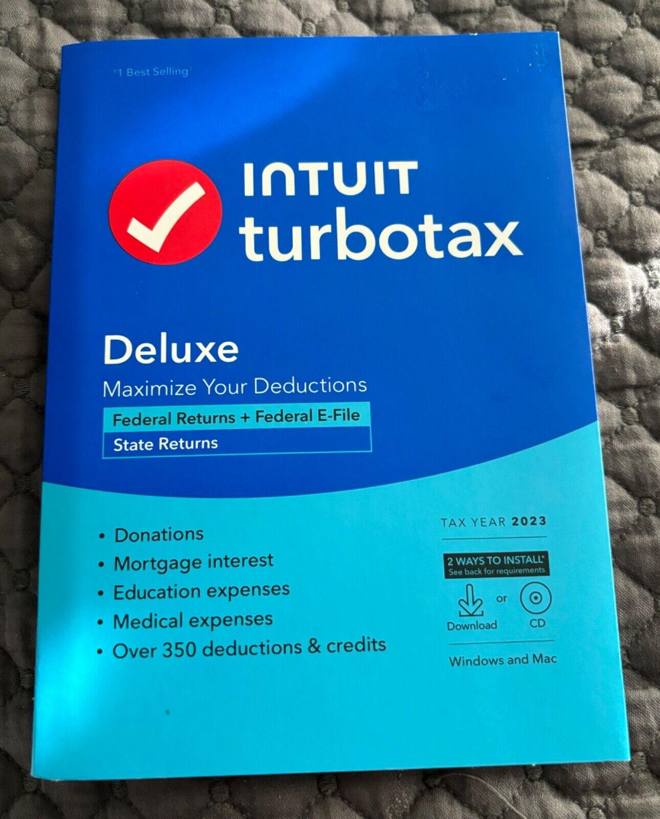 Intuit TurboTax Deluxe 2023 Federal and State CD/Download - PC/MAC - SEALED.