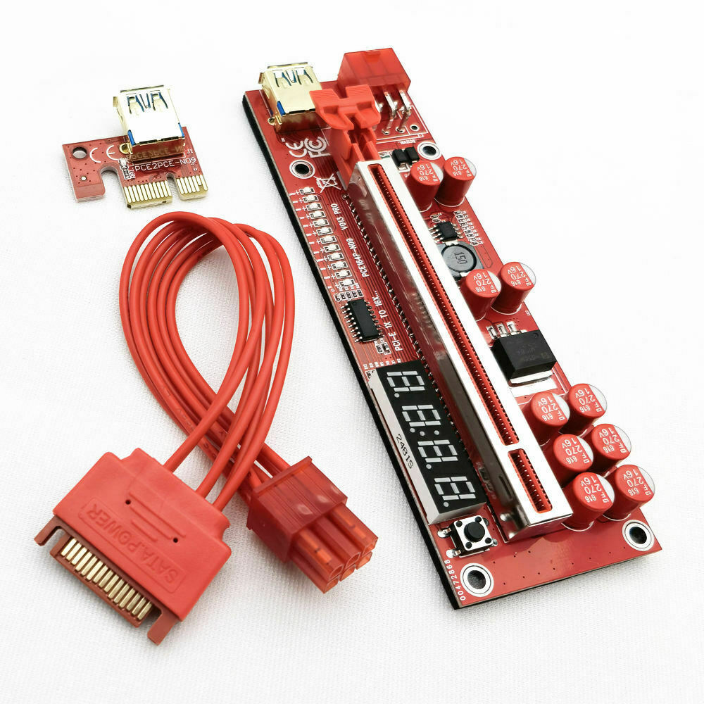25 X Riser USB 3.0 PCI-E 1X to 16X Adaptor 6PIN V013 PRO