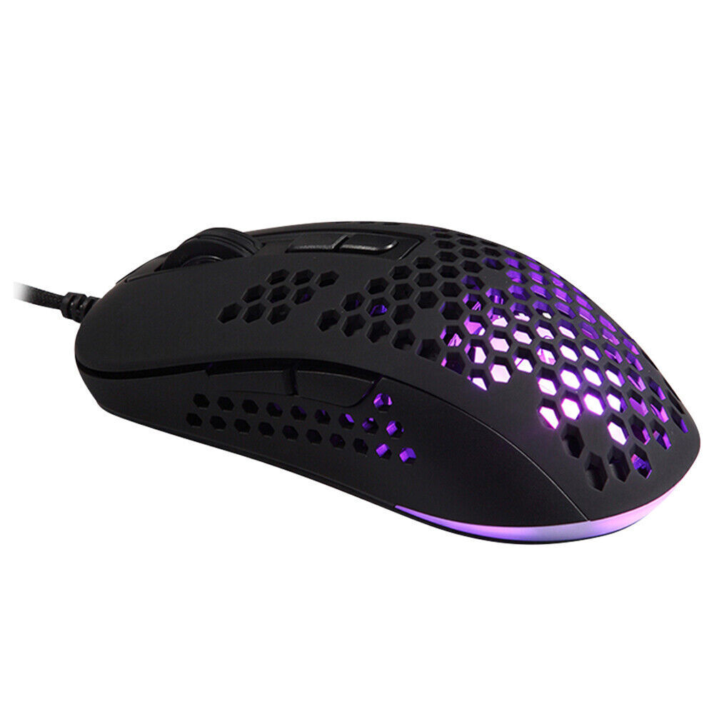 383 Gaming Mouse Lightweight Hollow Honeycomb Hole RGB USB Wired Optical Mice