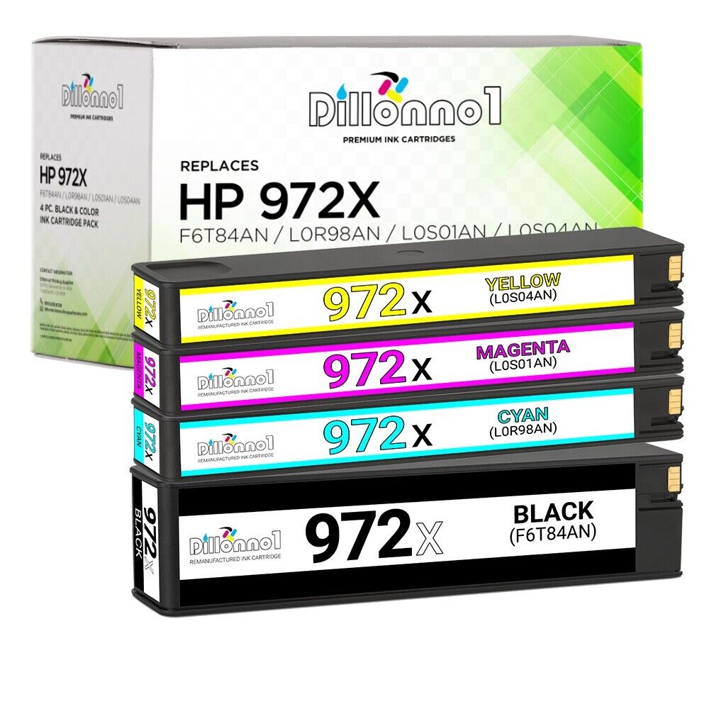 4PK for HP 972X Ink Cartridges for HP Pagewide Pro 477dn 477dw 552dw 577dw