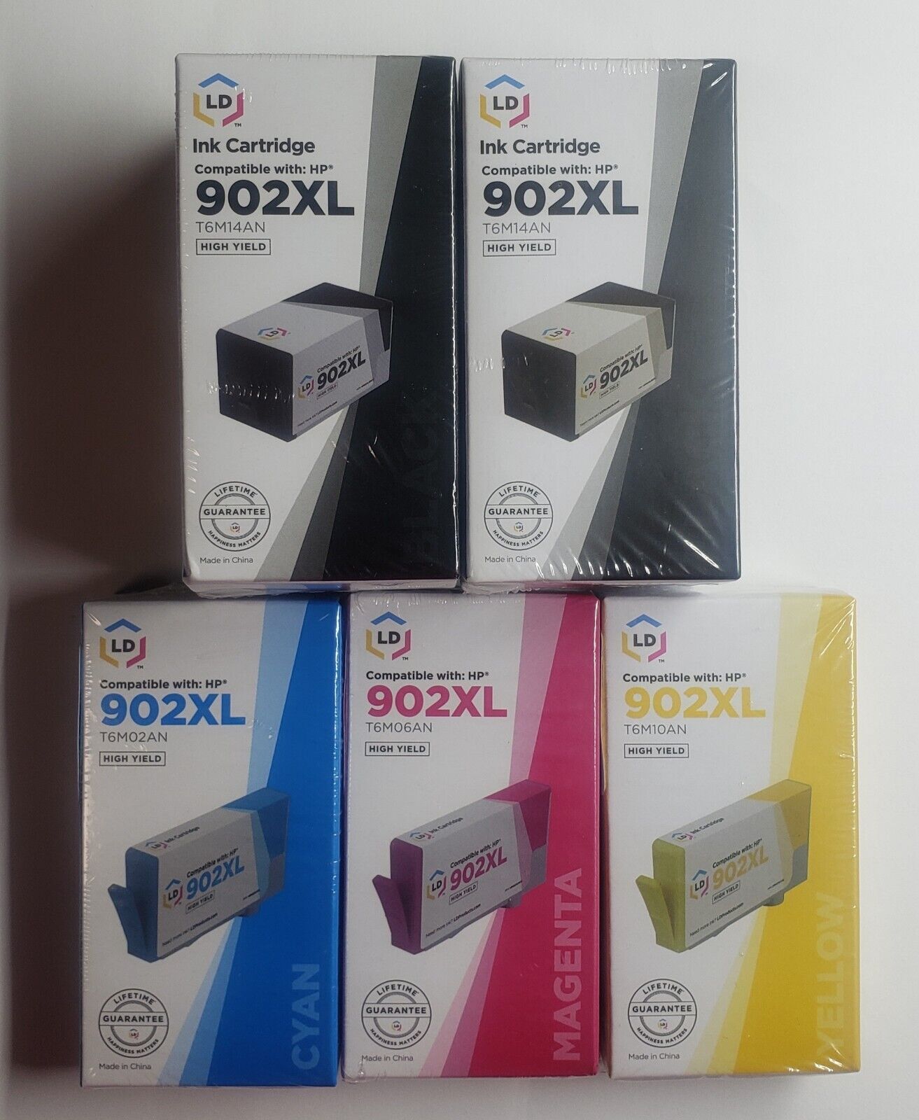OfficeWorld Compatible Ink Replacement for HP 902 902XL Ink Cartridge (5 Packs)