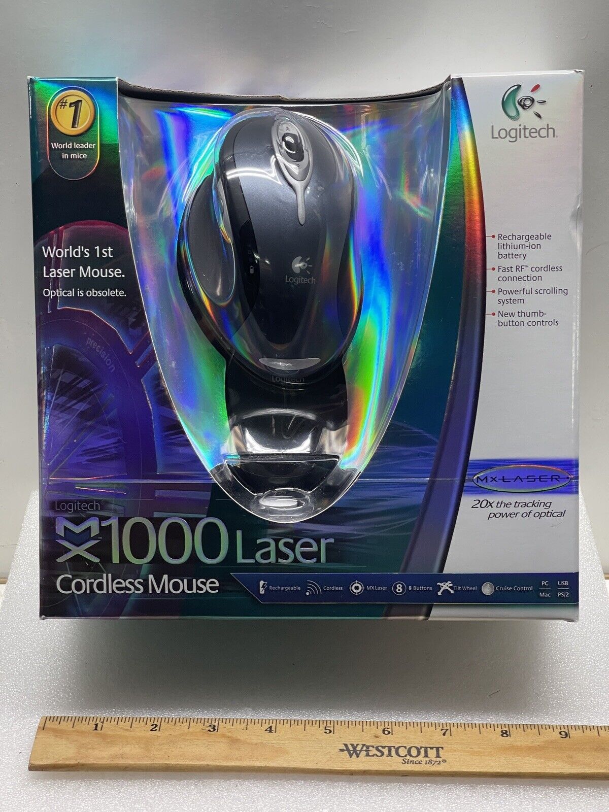 Logitech MX1000L MX 1000 L Laser Cordless Wireless Mouse New Old Stock Sealed