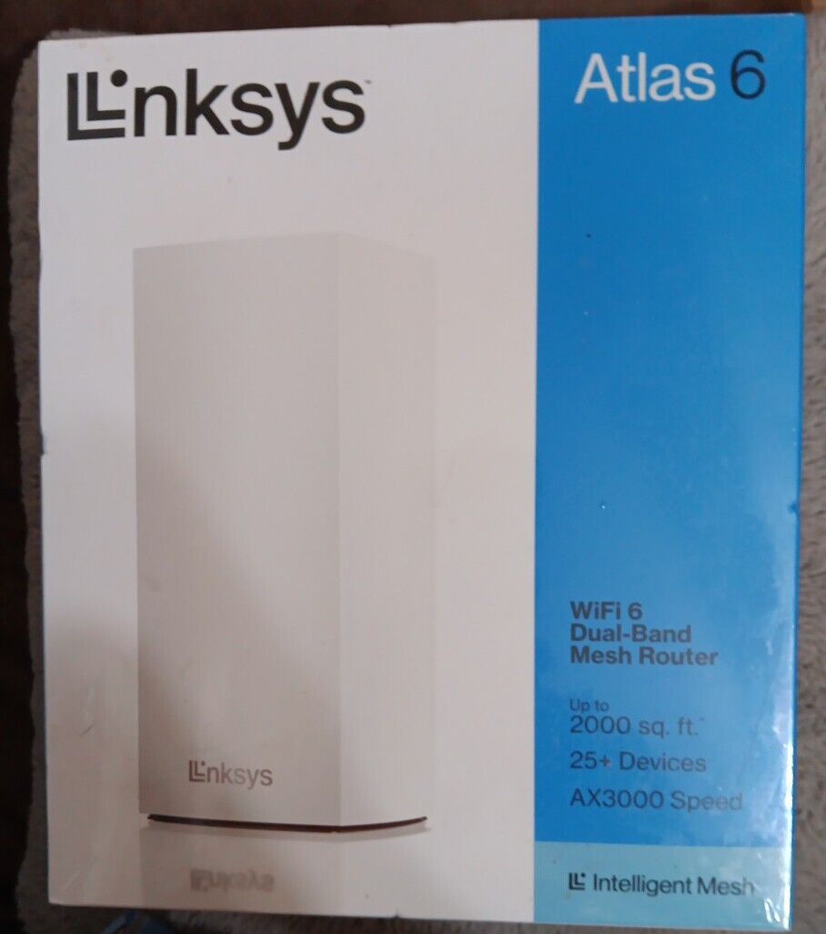 Linksys Atlas 6 Dual-Band Mesh Router WiFi 6  1-Pack  - NEW - SEALED