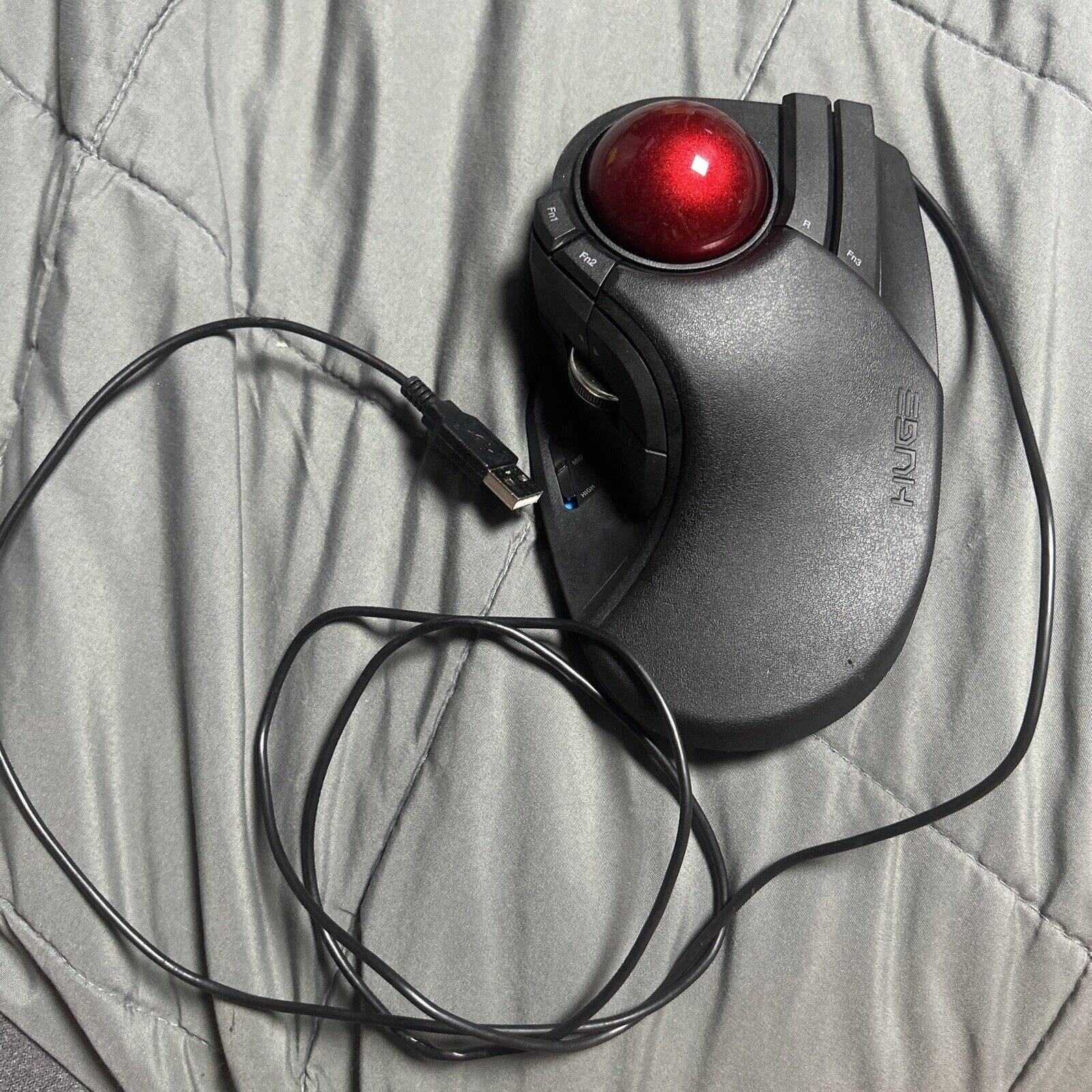 ELECOM HUGE Trackball Mouse Wired M-HT1UR BK - Used