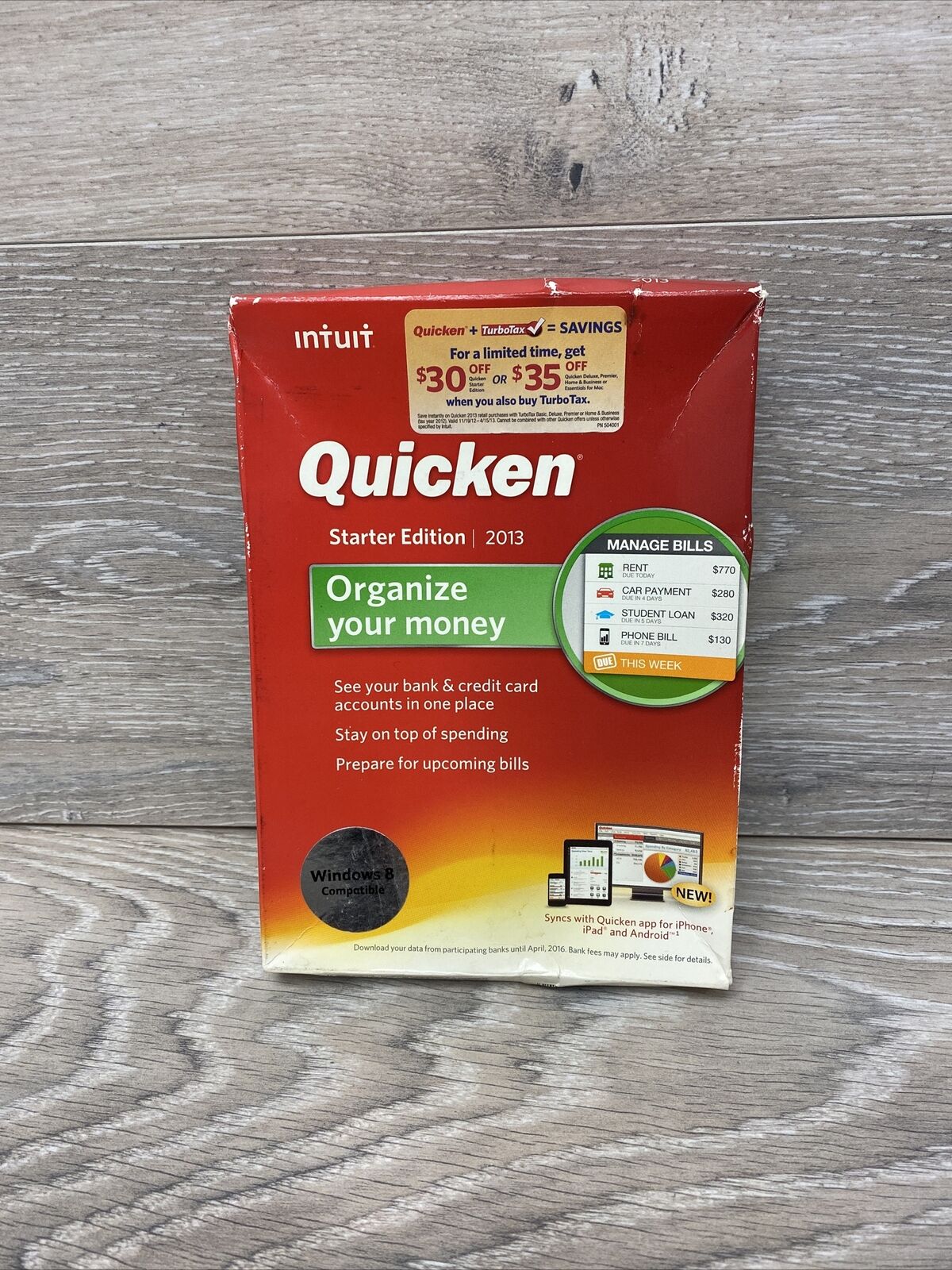 Quicken Starter Edition 2013 Intuit Windows 8 Sealed *READ READ BEFORE PURCHASE*