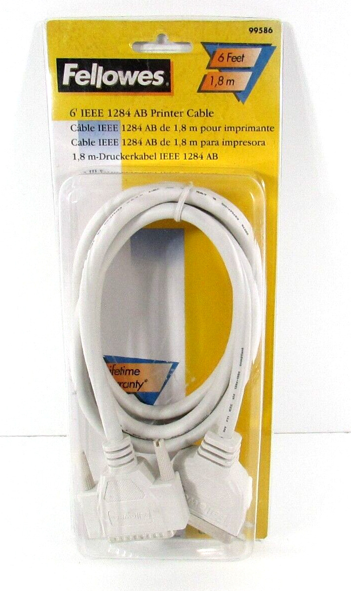 Fellowes 6 Foot IEEE 1284 Printer Cable