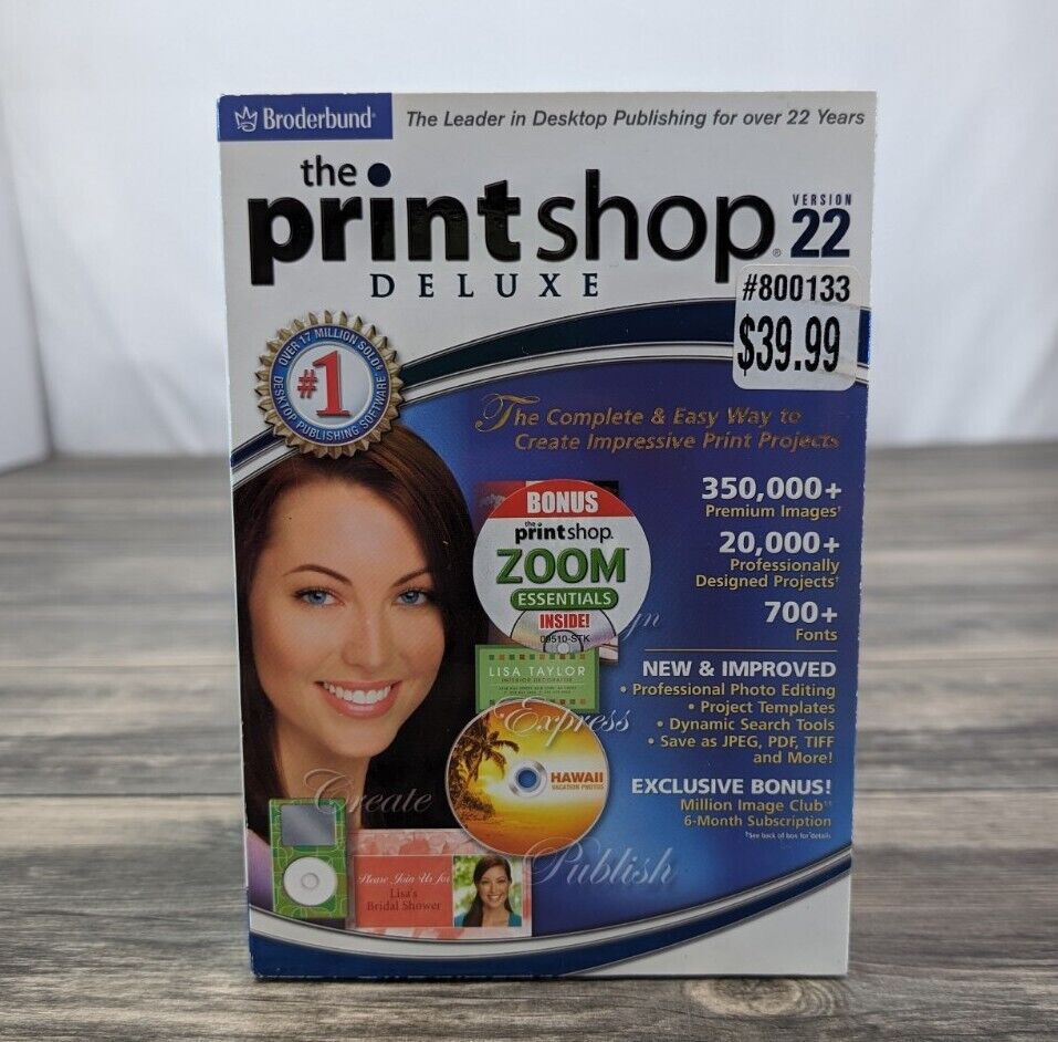 Broderbund The Print Shop Version 22 Deluxe Printing and Photo Editing NEW