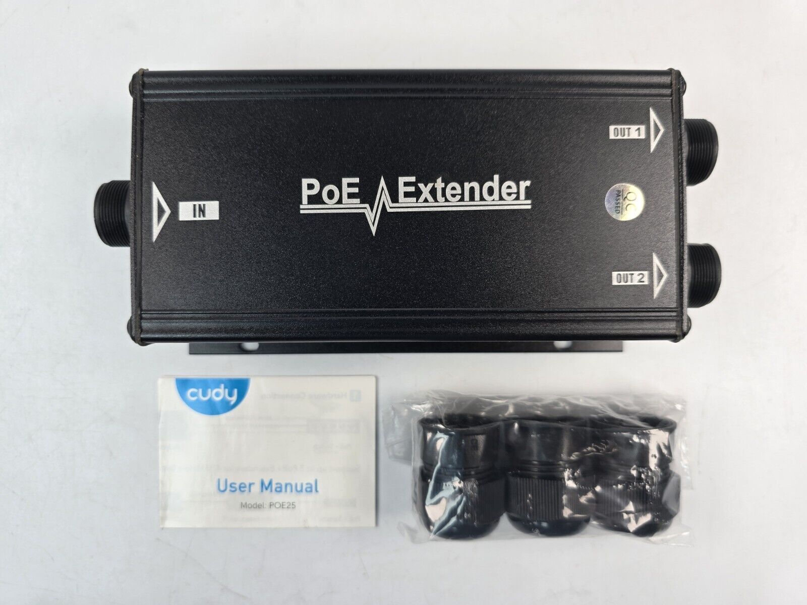 Cudy 2 Channel Gigabit Outdoor PoE Extender，2 Output PoE Ports, IP67 Waterproof,