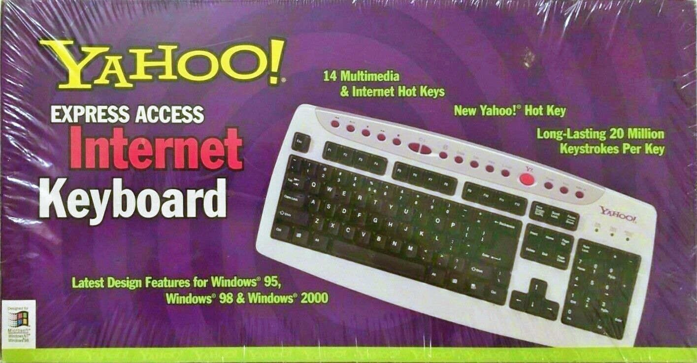 Vintage Yahoo Express Access Internet Keyboard NOS Deadstock #24205 Windows