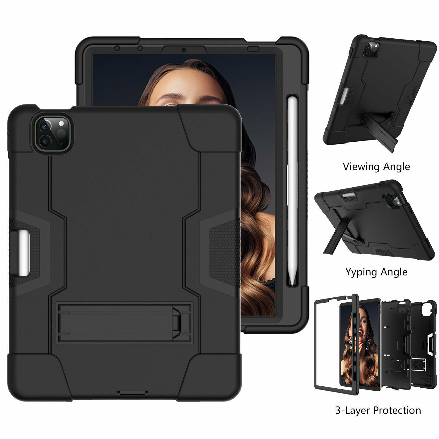 Kids Heavy Duty Stand Case For Apple iPad 10.2 9th 2021 8th 7th Gen Hybrid Cover