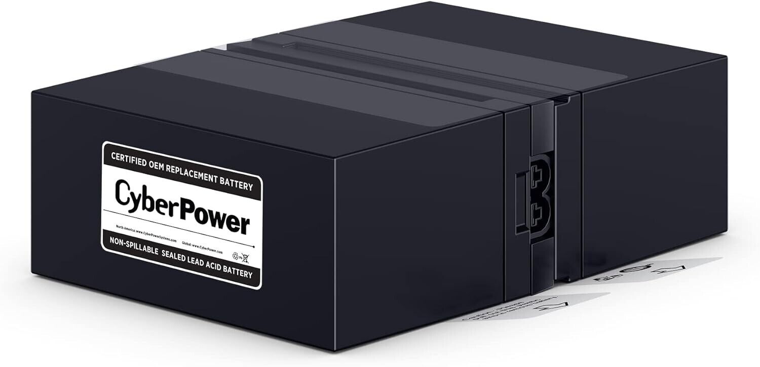 RB1280X2B UPS Replacement Battery Cartridge, Maintenance-Free, User Installable