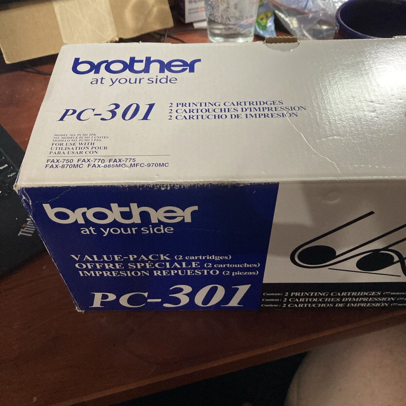 BROTHER PC-301 2PACK PRINTER CARTRIDGE 750 770 775 870MC 885MC MFC 970MC